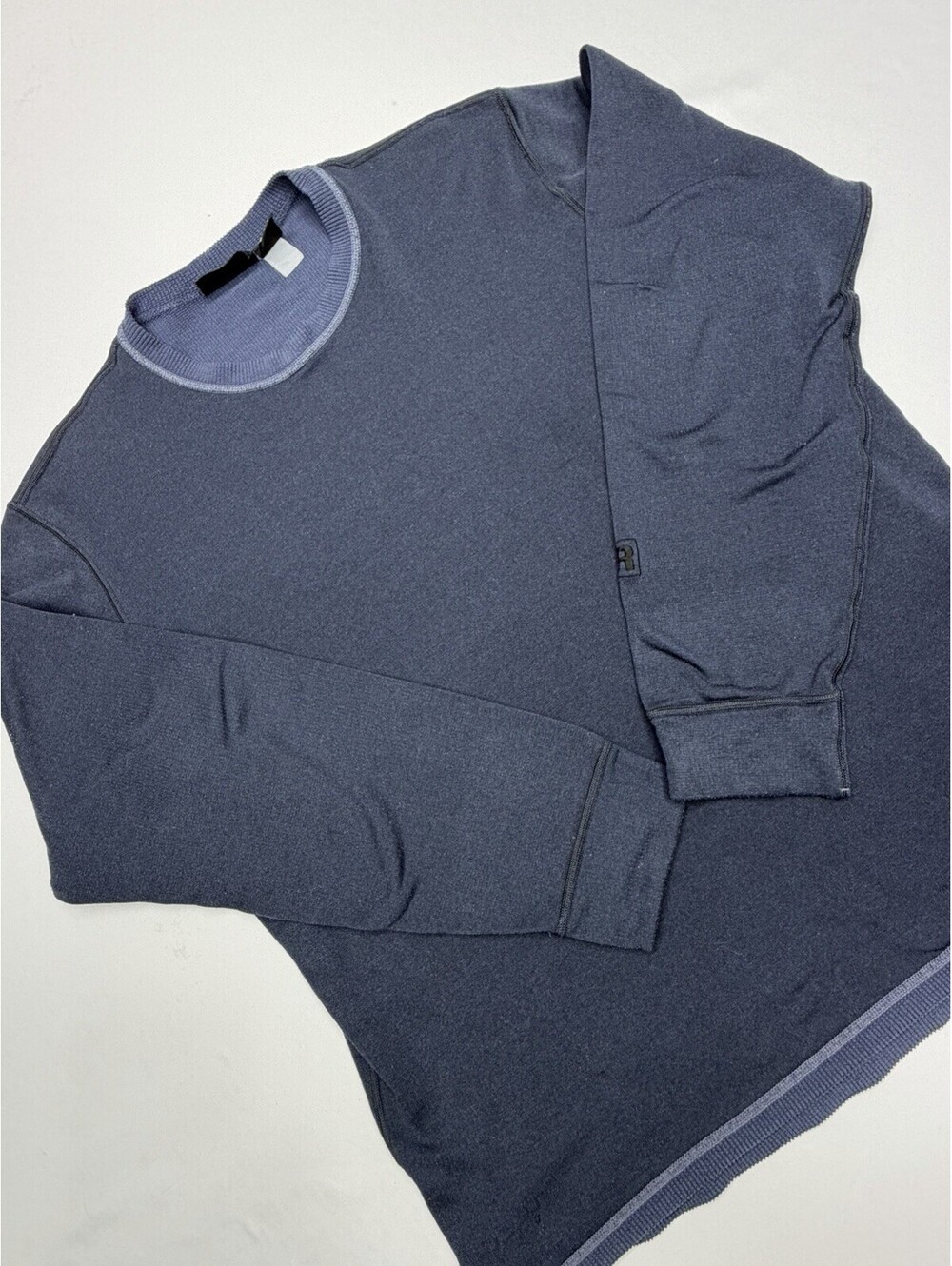 Vintage Patagonia Thermal Knit Long Sleeve Crewneck Blue Men's Size L *flaw*